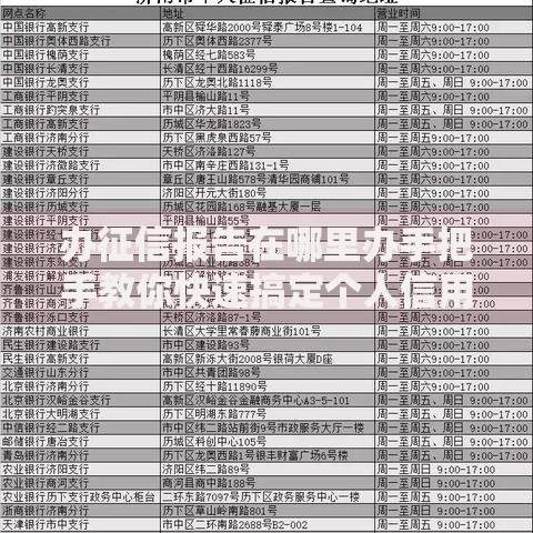 办征信报告在哪里办手把手教你快速搞定个人信用记录查询