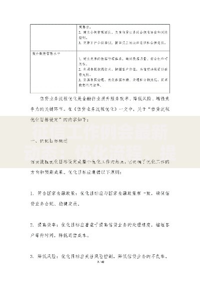 征信工作例会最新动态：优化流程、提升服务的关键策略