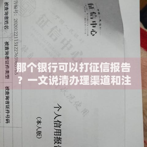 那个银行可以打征信报告？一文说清办理渠道和注意事项