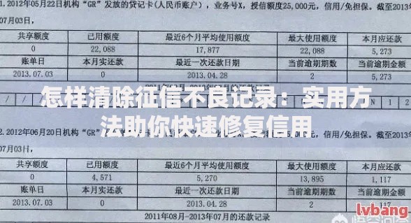 怎样清除征信不良记录：实用方法助你快速修复信用