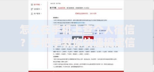 怎么在手机上查个人征信?手把手教你快速搞定信用报告 怎么在手机上查个人征信?手把手教你快速搞定信用报告