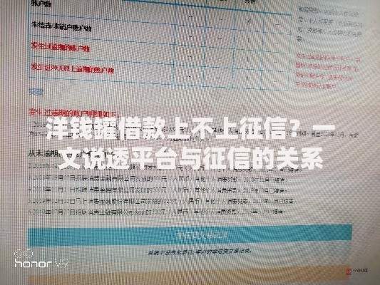 洋钱罐借款上不上征信？一文说透平台与征信的关系