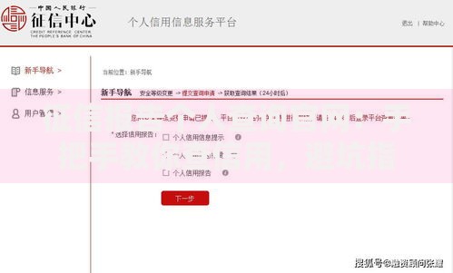 征信报告个人查询官网：手把手教你查信用，避坑指南快收好！