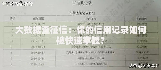大数据查征信:你的信用记录如何被快速掌握? 大数据查征信:你的信用记录如何被快速掌握?