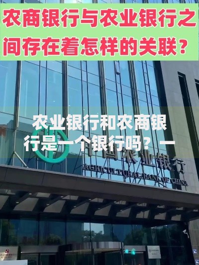 农业银行和农商银行是一个银行吗？一文说清区别与关联