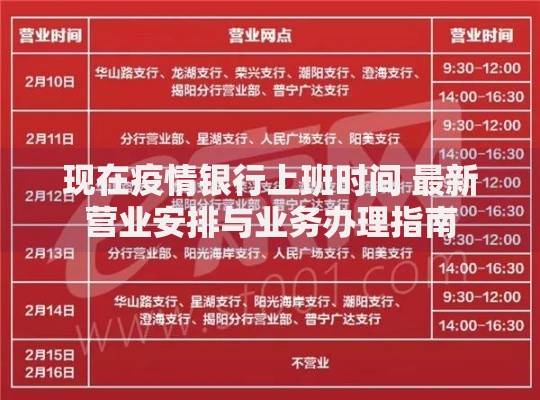 现在疫情银行上班时间 最新营业安排与业务办理指南