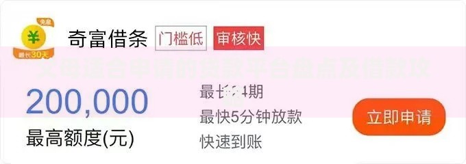 父母适合申请的贷款平台盘点及借款攻略