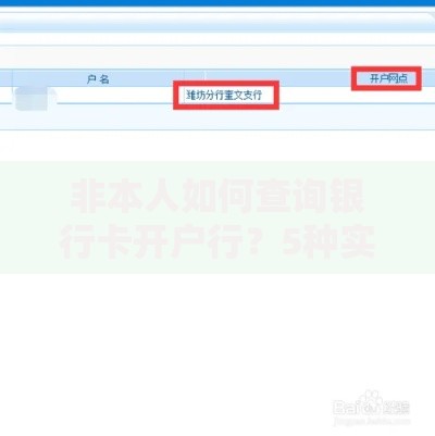 非本人如何查询银行卡开户行?5种实用技巧轻松解决 非本人如何查询银行卡开户行?5种实用技巧轻松解决
