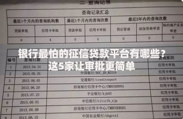 银行最怕的征信贷款平台有哪些?这5家让审批更简单 银行最怕的征信贷款平台有哪些?这5家让审批更简单