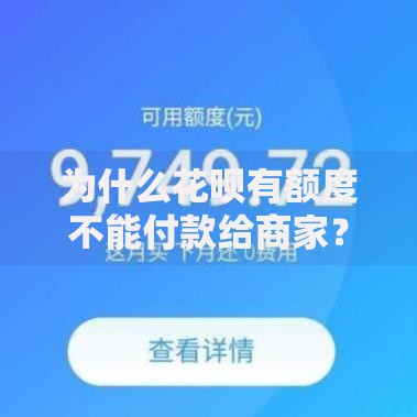 为什么花呗有额度不能付款给商家？这6个原因要重点排查