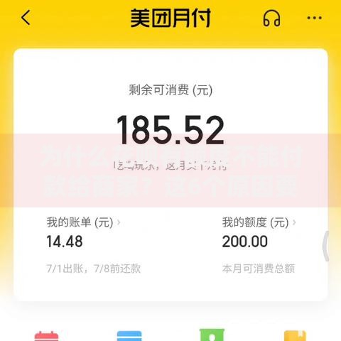 为什么花呗有额度不能付款给商家？这6个原因要重点排查