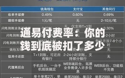 通易付费率:你的钱到底被扣了多少?这些坑必须避开! 通易付费率:你的钱到底被扣了多少?这些坑必须避开!