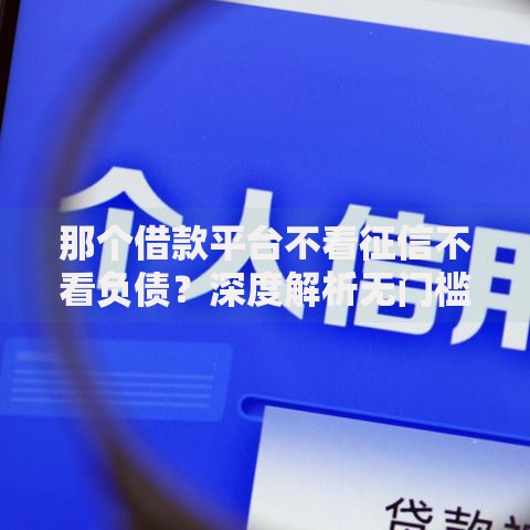 那个借款平台不看征信不看负债？深度解析无门槛贷款渠道