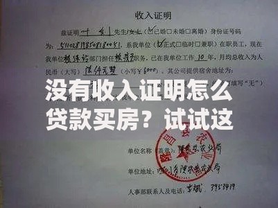 没有收入证明怎么贷款买房？试试这5个实用解决方案