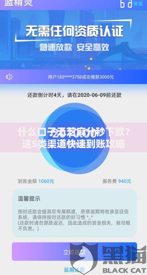 什么口子无芝麻分秒下款？这5类渠道快速到账攻略