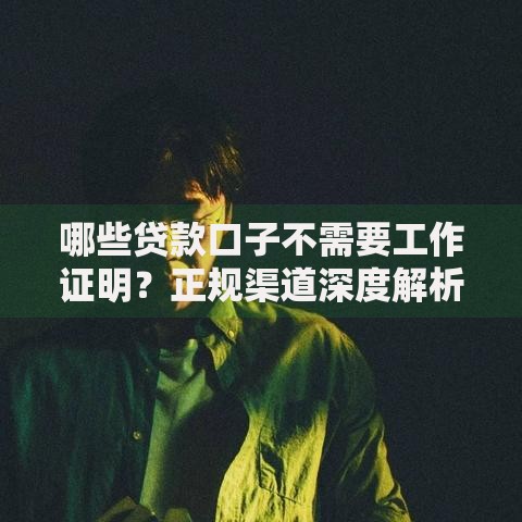 哪些贷款口子不需要工作证明？正规渠道深度解析