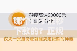 哪个口子能秒下款的？正规贷款平台深度解析