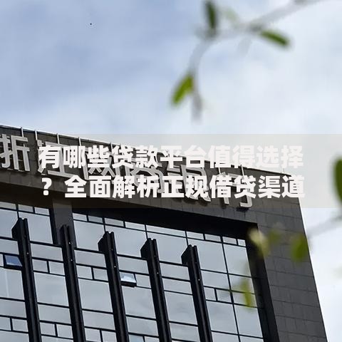 有哪些贷款平台值得选择？全面解析正规借贷渠道