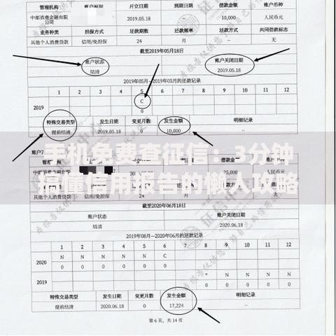 手机免费查征信：3分钟搞懂信用报告的懒人攻略