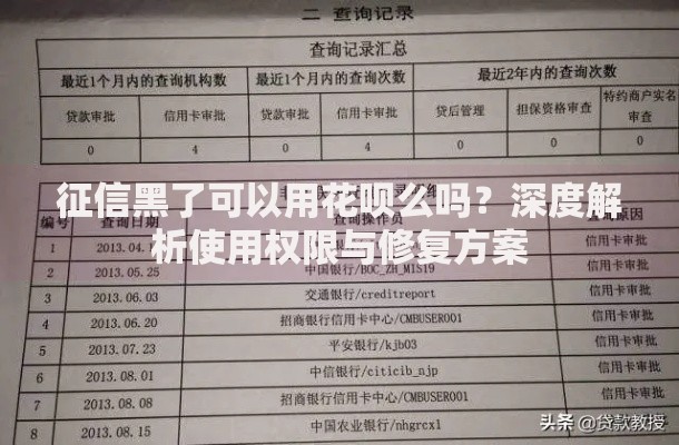 征信黑了可以用花呗么吗？深度解析使用权限与修复方案