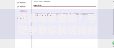 征信哪里查询？手把手教你快速找到官方渠道