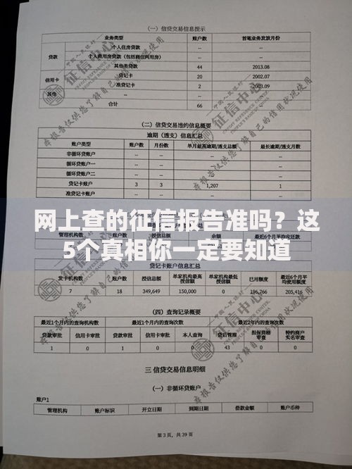 网上查的征信报告准吗？这5个真相你一定要知道