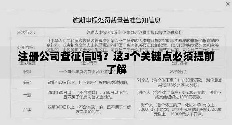 注册公司查征信吗？这3个关键点必须提前了解