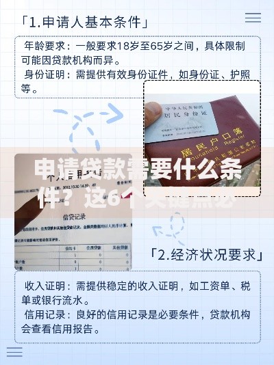 申请贷款需要什么条件？这6个关键点必须提前了解