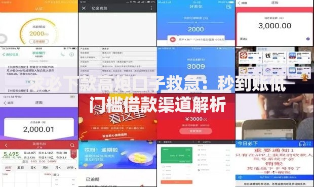 求必下款高炮口子救急：秒到账低门槛借款渠道解析