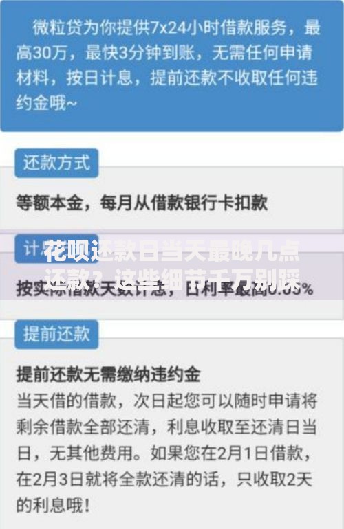 花呗还款日当天最晚几点还款？这些细节千万别踩坑