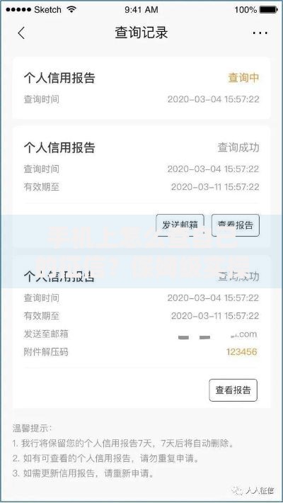 手机上怎么查自己的征信？保姆级实操教程分享