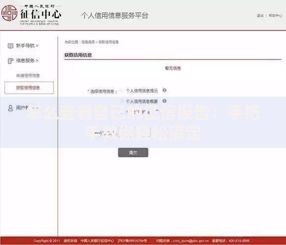 怎么查看自己的征信报告：手把手教你轻松搞定
