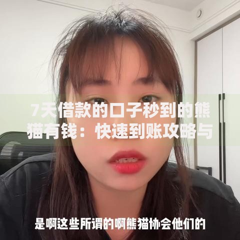 7天借款的口子秒到的熊猫有钱：快速到账攻略与申请详解