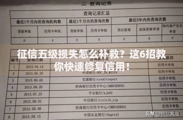 征信五级损失怎么补救？这6招教你快速修复信用！
