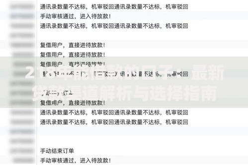 218年能借款的口子：最新贷款渠道解析与选择指南