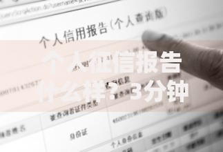个人征信报告什么样？3分钟搞懂内容、结构和避坑指南