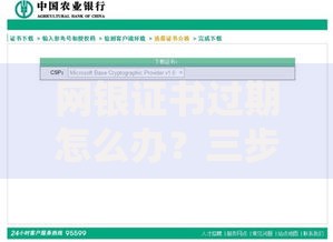 网银证书过期怎么办？三步轻松搞定更新与安全防护