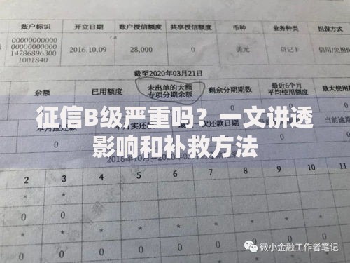 征信B级严重吗？一文讲透影响和补救方法