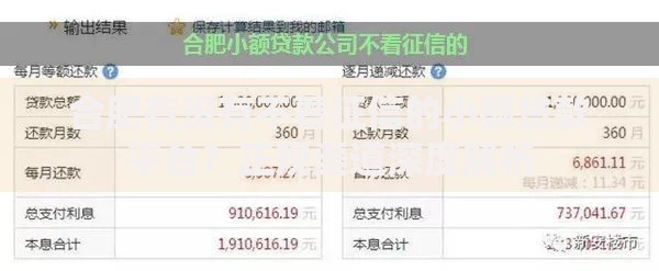 合肥有没有不看征信的小额贷款平台？正规渠道深度解析