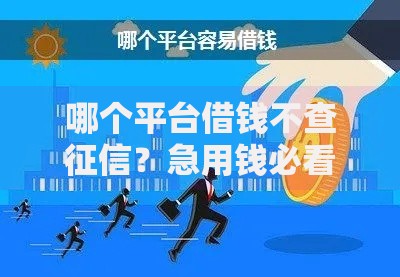 哪个平台借钱不查征信？急用钱必看这3类渠道！