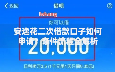 安逸花二次借款口子如何申请？条件流程全解析