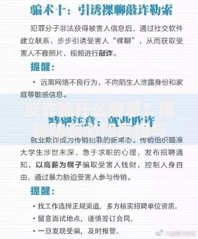 反诈骗什么意思？揭秘防骗必知真相与实用自保技巧