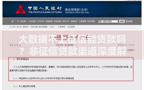 大数据不上征信能贷款吗？非征信贷款渠道深度解析