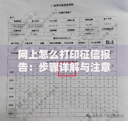 网上怎么打印征信报告:步骤详解与注意事项 网上怎么打印征信报告:步骤详解与注意事项