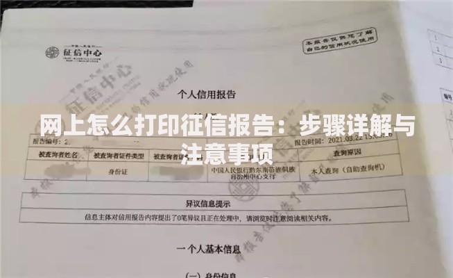 网上怎么打印征信报告:步骤详解与注意事项 网上怎么打印征信报告:步骤详解与注意事项
