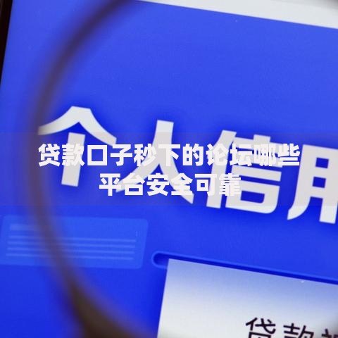 贷款口子秒下的论坛哪些平台安全可靠