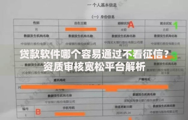 贷款软件哪个容易通过不看征信？资质审核宽松平台解析