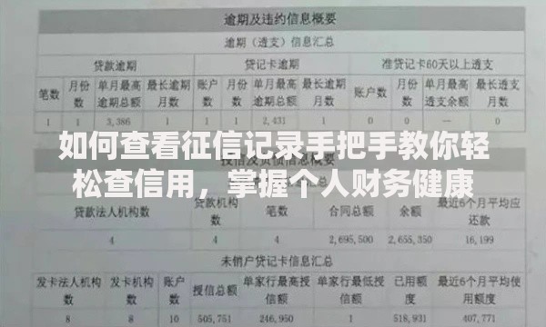 如何查看征信记录手把手教你轻松查信用，掌握个人财务健康