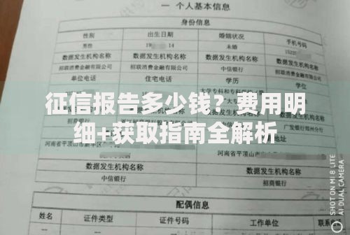 征信报告多少钱？费用明细+获取指南全解析
