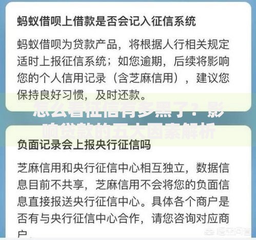 怎么看征信有多黑了?影响贷款的五大因素解析 怎么看征信有多黑了?影响贷款的五大因素解析